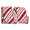 Reliant Ribbon 92783W-695-40H 2.5 in. 20 Yards Glitter Candy Cane Stripe Wired Edge Ribbon, Red & White